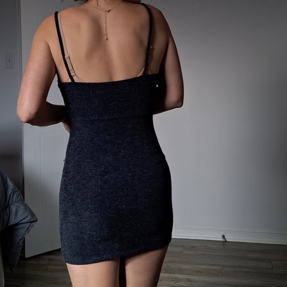 Navy Bodycon Sweater Dress - Picture 3 of 8